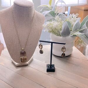 Vintage Monet Gold and Brown Necklace Set